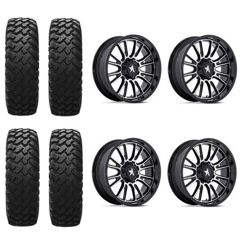 EFX MotoRally Tire & Wheel Kits on MSA M51 Gloss Black & Machined Wheels