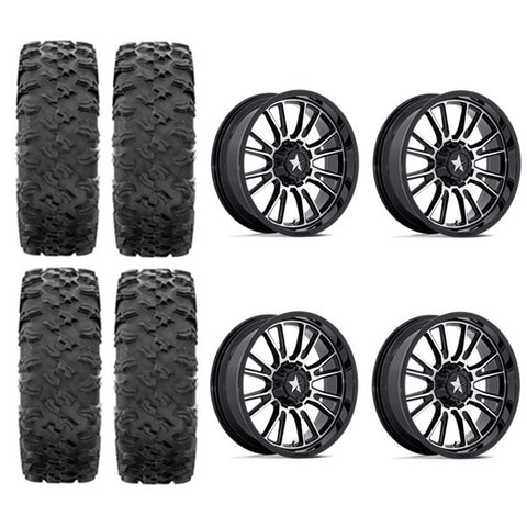 MotoRavage Tire & Wheel Kits on MSA M51 Thunderlips Machined & Black Wheels