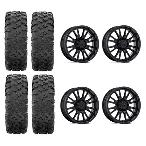 MotoRavage Tire & Wheel Kits on MSA M51 Thunderlips Matte Black Wheels