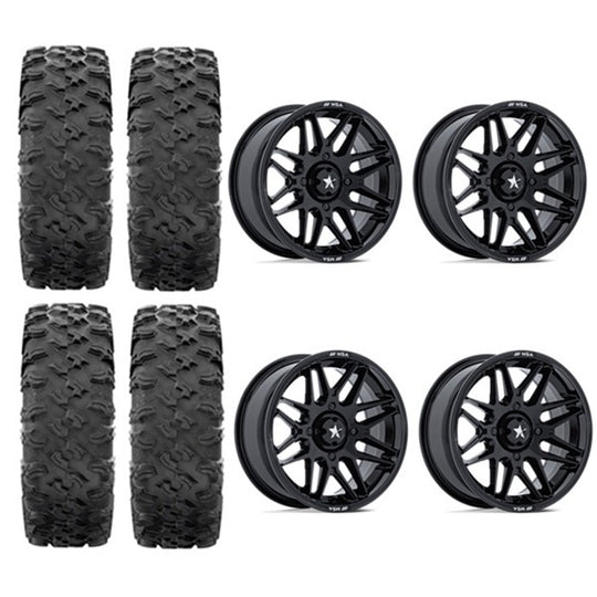 
                  
                    MotoRavage Tire & Wheel Kits on MSA M52 Radar Gloss Black Wheels
                  
                