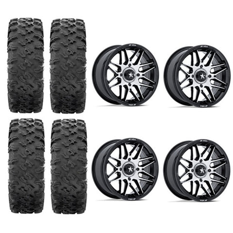 MotoRavage Tire & Wheel Kits on MSA M52 Radar Machined Wheels