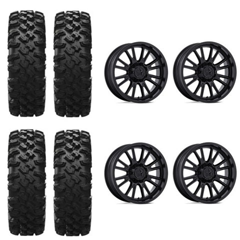 EFX MotoRavage XL Tire & Wheel Kits on MSA M51 Thunderlips Matte Black Wheels