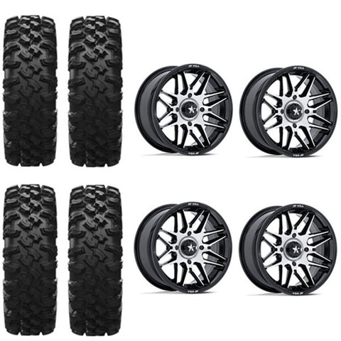 EFX MotoRavage XL Tire & Wheel Kits on MSA M52 Radar Machined Wheels