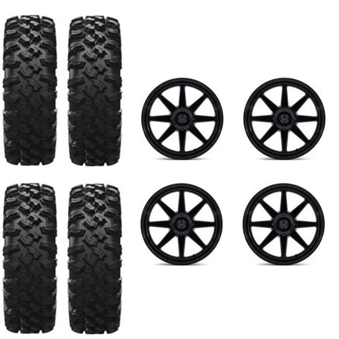EFX MotoRavage XL Tire & Wheel Kits on MSA M54 Spark Gloss Black Wheels