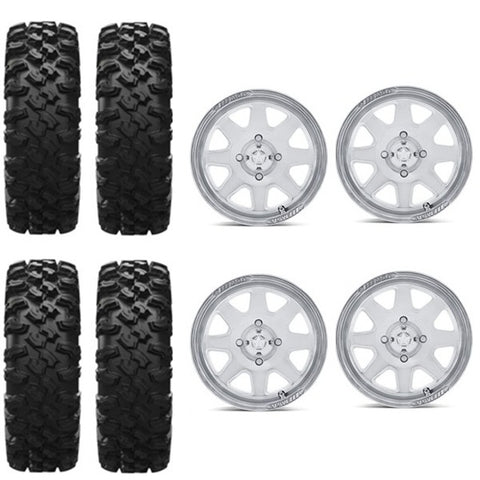EFX MotoRavage XL Tire & Wheel Kits on MSA M54 Spark Polished Wheels