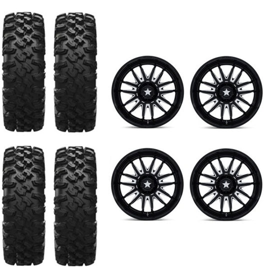 
                  
                    EFX MotoRavage XL Tire & Wheel Kits on MSA M55 Commander Gloss Black Milled Wheels
                  
                
