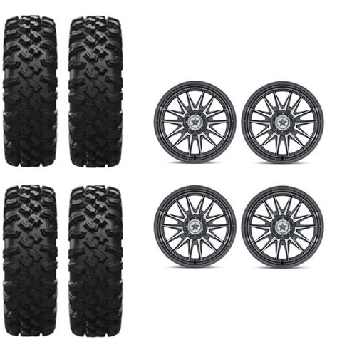 EFX MotoRavage XL Tire & Wheel Kits on MSA M55 Commander Platinum Wheels