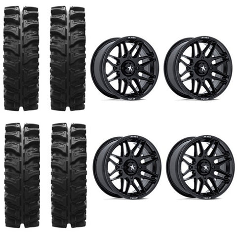 EFX MotoSlayer Tire & Wheel Kits on MSA M52 Radar Gloss Black Wheels