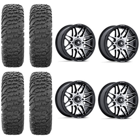 EFX MotoVator Tire & Wheel Kits on MSA M52 Radar Machined Wheels