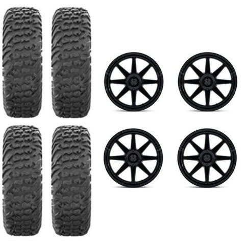 EFX MotoVator Tire & Wheel Kits on MSA M54 Spark Gloss Black Wheels