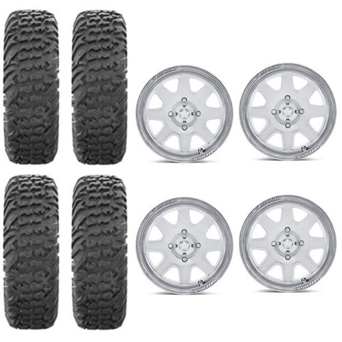 EFX MotoVator Tire & Wheel Kits on MSA M54 Spark Polished Wheels