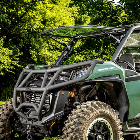 SuperATV MaxDrive Can-Am Commander Power Flip Up Glass Windshield No Wiper