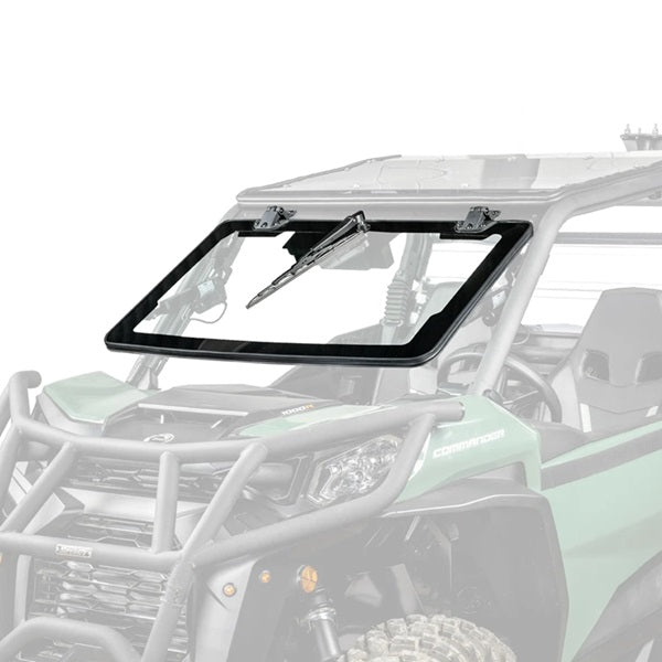 SuperATV MaxDrive Can-Am Commander Power Flip Up Glass Windshield - Wiper