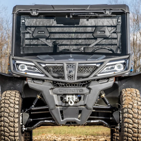 SuperATV MaxDrive Power Flip Up Glass Windshield CFMOTO UFORCE 1000 With Washer & Wiper Kit Closed