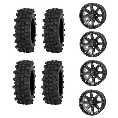 Frontline ACP 27x10-14 Tires Mounted on Frontline 308 Matte Black 4/137 Wheels