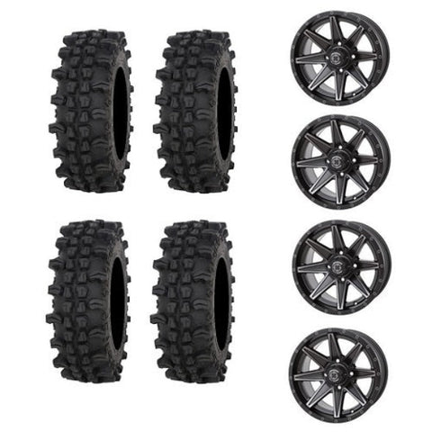 Frontline ACP 28x10-14 Tires Mounted on Frontline 308 Matte Black Wheels