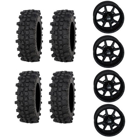 Frontline ACP 27x10-14 Tires Mounted on Frontline 556 Matte Black 4/137 Wheels