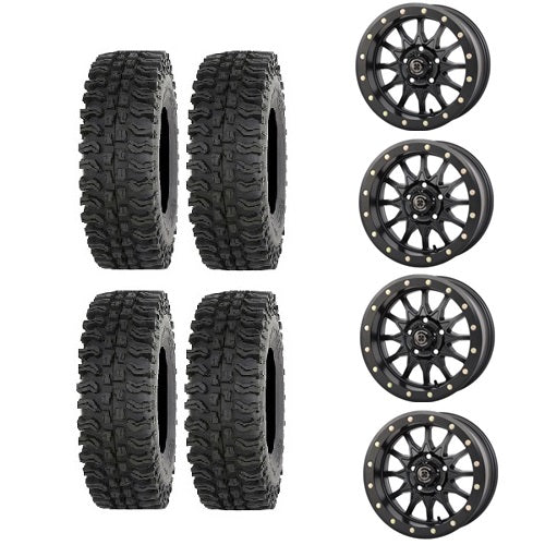 Frontline BDC Tire & Wheel Kits 35x10-15 Mounted on Frontline 5/4.5 Beadlock Wheels