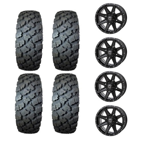 Federal Xplora U/T 27x10-14 Tires Mounted on Frontline 308 Black Wheels