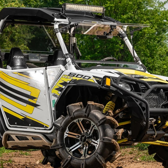 SuperATV Polaris RZR XP 900 Flip Up Windshield Open