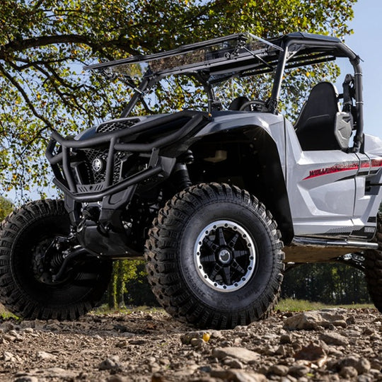 
                  
                    SuperATV Yamaha Wolverine RMAX Flip Up Windshield Installed
                  
                