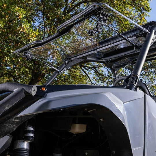 SuperATV Yamaha Wolverine RMAX Flip Up Windshield Open