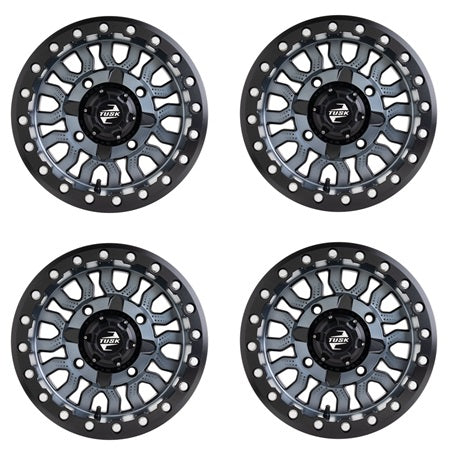Tusk Fremont Beadlock Wheel Set - Gunmetal & Black