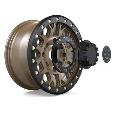 Frontline 454 Matte Black Beadlock ATV UTV Wheel Center Cap View