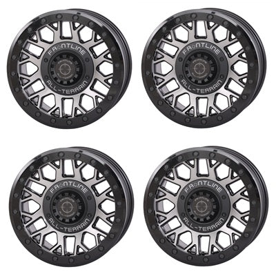 Frontline 454 Brushed Grey Beadlock Wheel Set – 15x7 ATV & UTV
