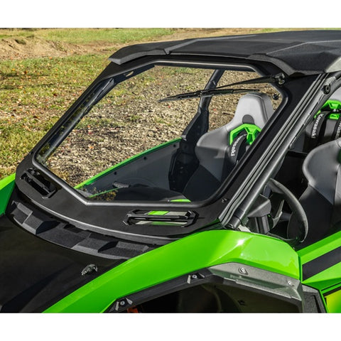 SuperATV Kawasaki Teryx H2 Glass Windshield Vents Opened