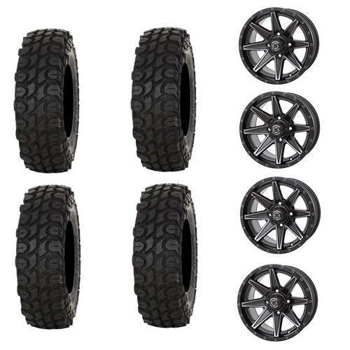 
                  
                    Gladiator X Comp Tire & Wheel Kits Mounted on Frontline 308 Wheels Stealth Black
                  
                