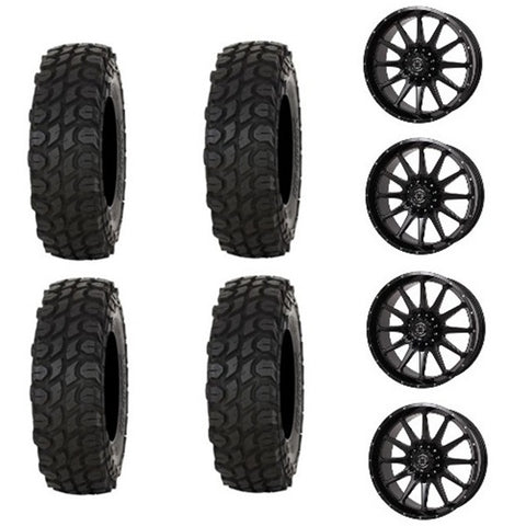 Gladiator X Comp Tire & Wheel Kits Mounted on Frontline 762 Black Wheels