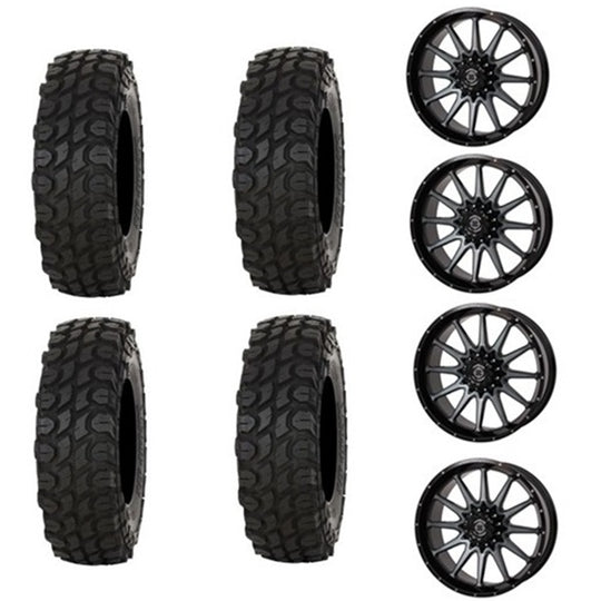 
                  
                    Gladiator X Comp Tire & Wheel Kits Mounted on Frontline 762 Dark Tint Wheels
                  
                