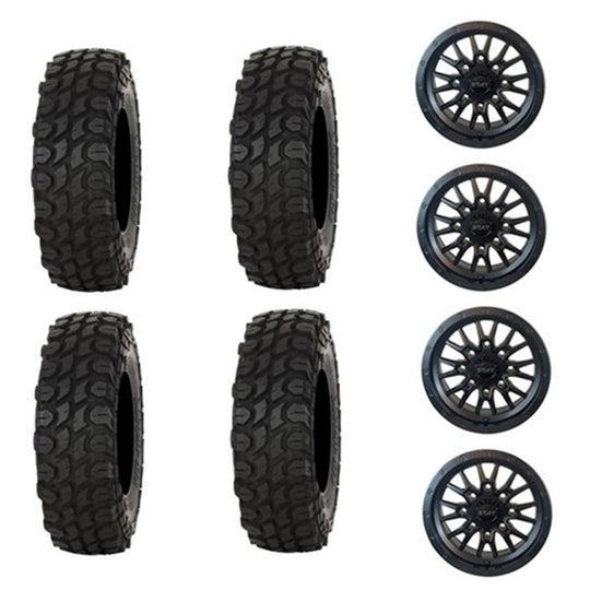 
                  
                    Gladiator X Comp Tire & Wheel Kits Mounted on Stat 01 Satin Black Wheels
                  
                