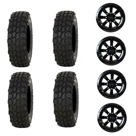Gladiator X Comp Tire & Wheel Kits Mounted on Stat 02 Gloss Black Wheels