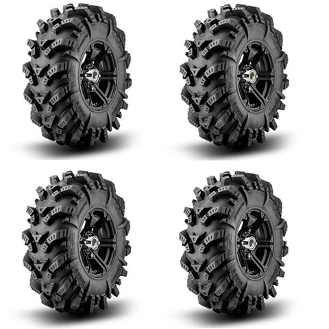 SuperATV Intimidator Tire & Wheel Kits - Bandit Black Wheels