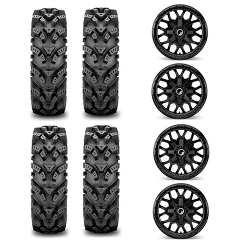 SuperATV Intimidator Tire & Wheel Kits - MadLock Black Wheels