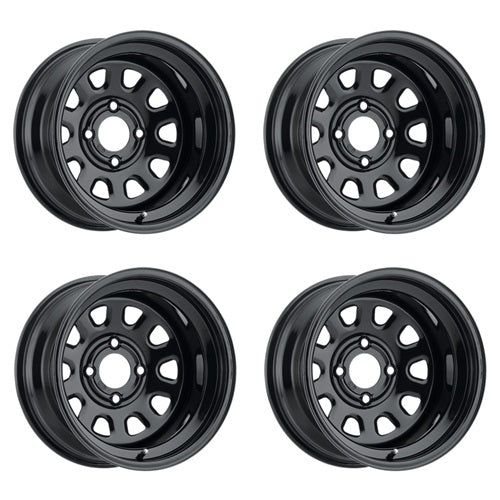 ITP Delta Black Steel ATV UTV Wheels | 12x7 | 4/110, 4/137