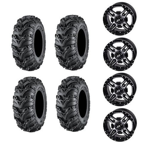 ITP Mud Lite II Tire Wheel Kits on Beartooth Machined & Black Wheels