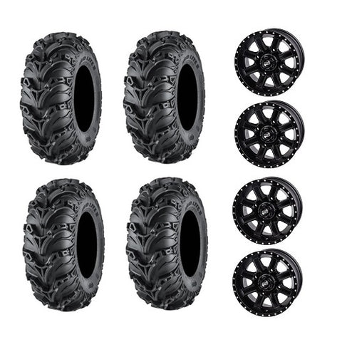 ITP Mud Lite II Tire Wheel Kits on Cascade Matte Black Wheels