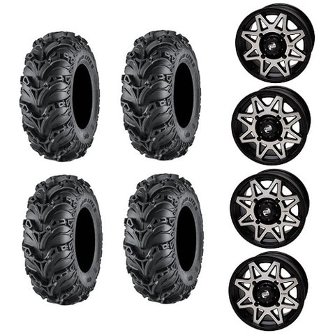 ITP Mud Lite II Tire Wheel Kits on Tusk Tintic Machined & Black Wheels