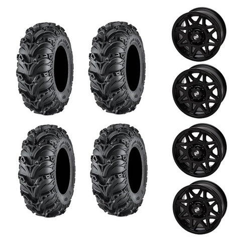 ITP Mud Lite II Tire Wheel Kits on Tusk Tintic Matte Black Wheels