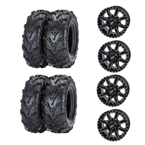 Mud Lite II Tire Wheel Kits on Cascade Black & Machined Wheels