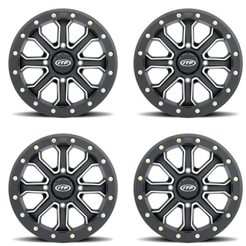 ITP Inertia Matte Black Beadlock Wheel Set