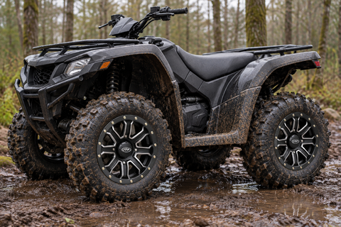ITP Inertia Matte Black Beadlock Wheel on a ATV