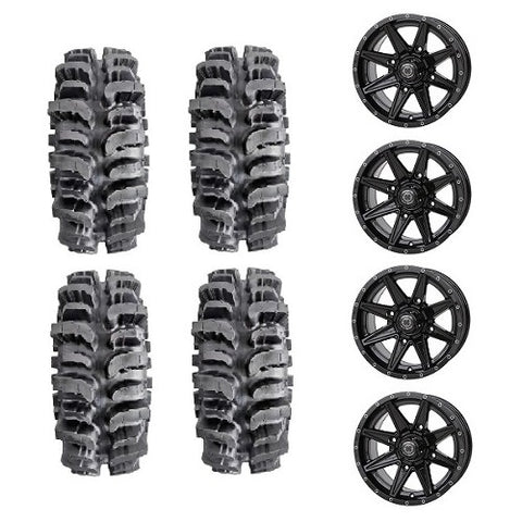 Interco Bogger UTV Tires Frontline 308 Gloss Black Wheels Mounted