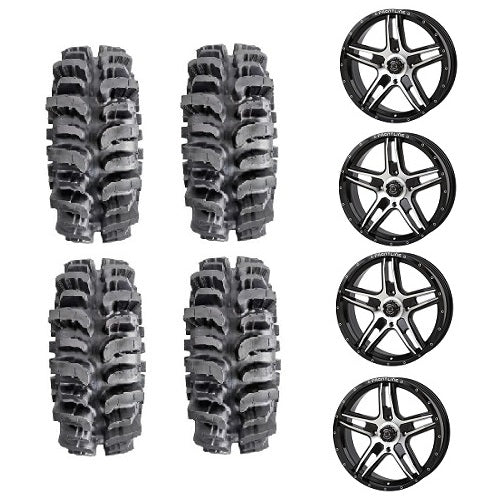 
                  
                    Interco Bogger UTV Tires 33x9.5-20 Mounted on Frontline 505 Black & Machined Wheels
                  
                