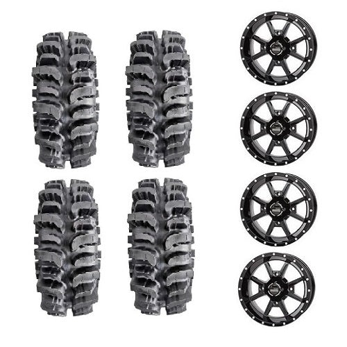 Interco Bogger UTV Tires 31x9.5-14 Frontline 556 Gloss Black Wheels Mounted