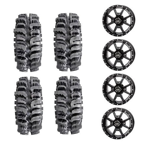 Interco Bogger UTV Tires 30x10-14 Frontline 556 Gloss Black Wheels Mounted