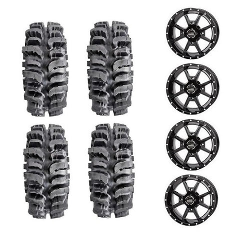 Interco Bogger UTV Tires Frontline 556 Gloss Black Wheels Mounted